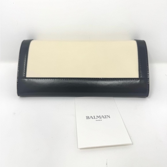 Balmain 1945 Heritage Wallet – Black & Ivory Calfskin, Logo Monogram, NWT - Picture 5 of 6